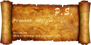 Prenker Sára névjegykártya